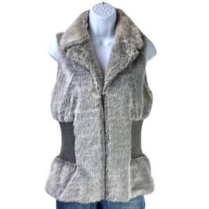 Romeo & Juliet Couture Faux Fur Wool Blend Knit Vest Sz M